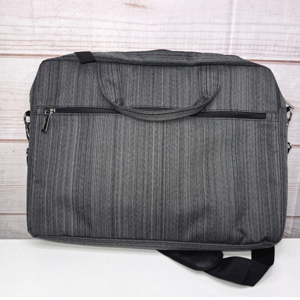 VanGoddy Laptop Messenger Bag Gray Black Briefcase Shoulder Strap Case